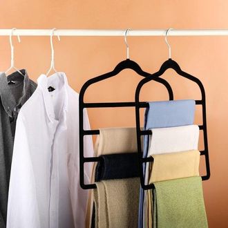 No Brand Percha De Terciopelo Que Ahorra Espacio Para Pantalones - Percha Antideslizante Para Vaqueros, Bufandas Y Corbatas (paquete De 3)