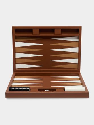 Riviere Eva Handwoven Leather Backgammon Set