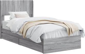 vidaXL Estructura De Cama Con Almacenamiento Y Cabecero Sonoma Gris Vidaxl
