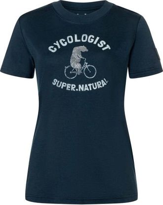 super.natural Cycologist Bio Jersey Tee Merinoshirt f&uuml;r Damen | blau/ mountain trail