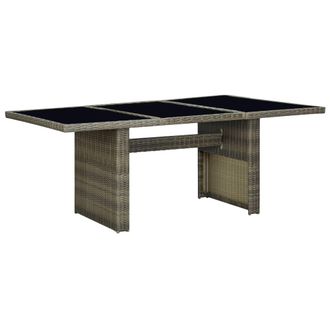 vidaXL Mesa De Jard&iacute;n De Rat&aacute;n Sint&eacute;tico Marr&oacute;n Y Vidrio Templado Vidaxl