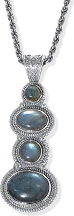 Tiramisu Silver Plated 16.76 Ct. Tw. Labradorite Statement Necklace