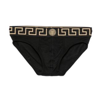 Versace Ondergoed, Heren, Zwart, M, Katoen, Greca Border Briefs