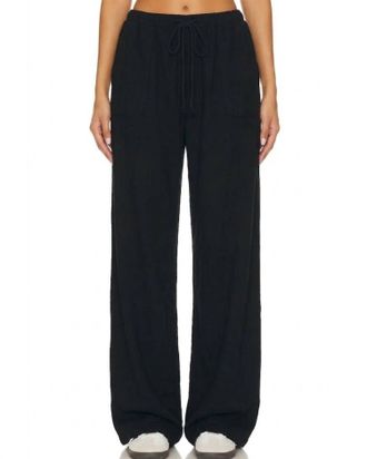 Lanston Wide Leg Drawstring Pant In Black