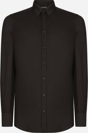 Dolce & Gabbana Stretch Cotton Gold-fit Shirt - Man Shirts Black 38