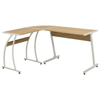 Berkfield Home Corner Desk L-Shaped Oak in Brown