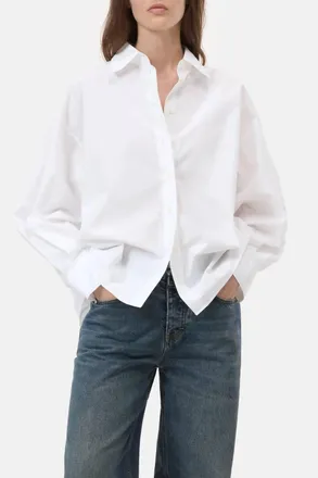Closed Cape Blouse In White