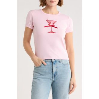 Vinyl Icons Martini Baby T-Shirt in Pink at Nordstrom Rack, Size X-Small