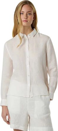 North Sails Overhemden, Dames, Wit, XS, Linnen, Rechtvallend Linnen Shirt