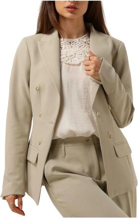 Summum Getailleerde Foam Blazer - Dames - Blazers - Beige - XS - Leer - Jassen