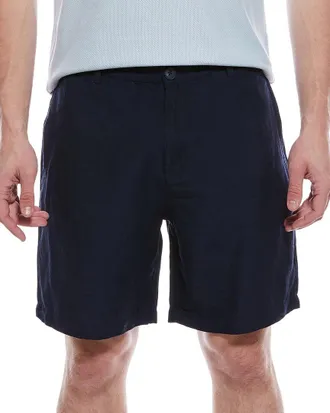 Elie Tahari Woven Flat Front Linen-Blend Short