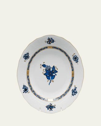 Herend Chinese Bouquet Black Sapphire Dessert Plate
