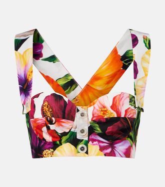 Dolce & Gabbana Floral cotton crop top