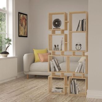 Decortie Decortie Rail Modern Bookcase Display Unit No.1 Tall 166.5cm - Oak