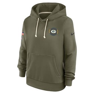 Nike Green Bay Packers Salute to Service Sideline Nike Womens Dri-FIT NFL Pullover Hoodie in Brown | 03C32DHA2C-ACE