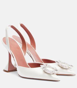 Amina Muaddi Begum 70 satin slingback pumps