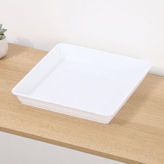 OEM Fioriera In Plastica Bianca, 15 X 15 Cm, Sottovaso Quadrato, Contenitore Per Fiori Per Interni Ed Esterni, 2 Pezzi