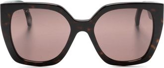 Gucci Brown Tortoiseshell-Effect Square-Frame Sunglasses - Womens - Acetate