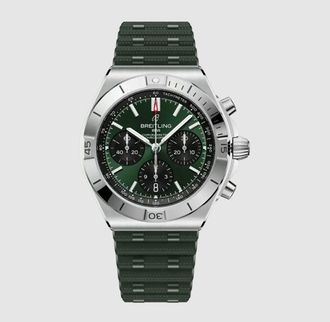 Breitling Chronomat Chronograph Automatic Chronometer Green Dial Mens Watch AB0158101L1S1