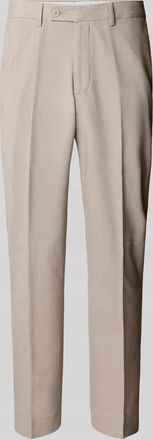 Christian Berg Anzughose aus Woll-Mix mit Bügelfalten und Gesäßtaschen in Beige, Größe 102