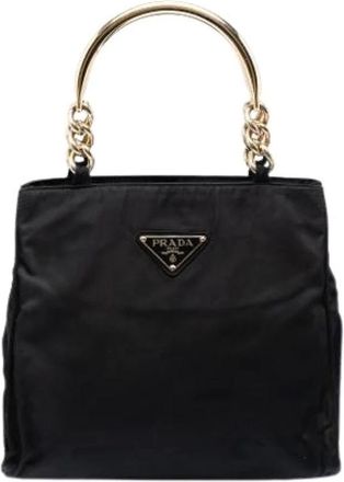 Prada Pre-owned Handbags, female, Black, Size: ONE SIZE Pre-owned Vintage Nylon Tote