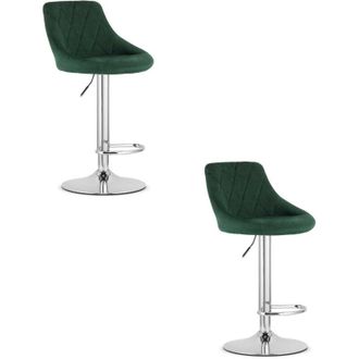 OEM Taburete Kast - Terciopelo Verde / Base Cromada X 2