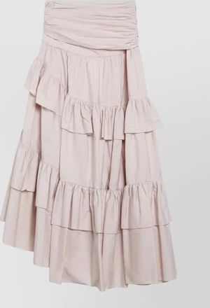 Chlo&eacute; high waisted asymmetric ruffled tiered skirt