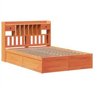 vidaXL Bed Frame without Mattress Wax Brown 140x200 cm Solid Wood Pine vidaXL