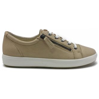 Ecco Ecco Soft 7 430853 Leather Womens Lace Up Trainers - Beige Powder - Size:UK 4-4.5