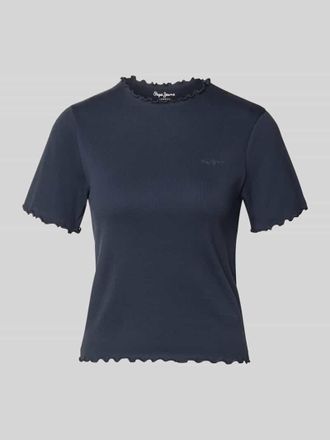 Pepe Jeans London Slim Fit T-Shirt aus Baumwoll-Mix Modell NORA in Marine, Gr&ouml;&szlig;e XL
