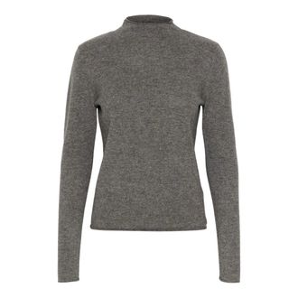 Soaked In Luxury SLMolina Mockneck Pullover - Dames - Truien - Grijs - Maat: M Wol
