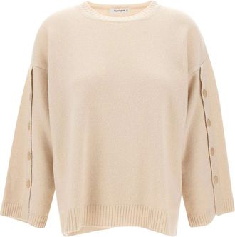 KANGRA Truien Beige - Dames - Ronde hals truien - Beige - M - Wol - Truien & Vesten