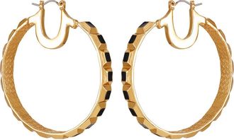 True Religion Enamel Hoop Earrings in Goldtone at Nordstrom Rack