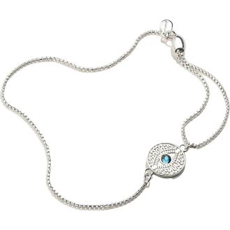 Alex and Ani Evil Eye Crystal Pull Chain Bracelet in Silver at Nordstrom