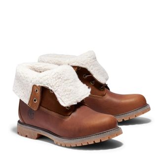 Timberland Winterboots TIMBERLAND TIMBERLAND AUTHENTICMID WARM LINED WATERPROOF BOOT, Damen, Gr. 36, schwarz braun, Leder, Schuhe Winterboots, Snowboots, Winters