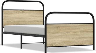 vidaXL Bed Frame Without Mattress 107x203 cm Sonoma Oak Engineered Wood Vidaxl