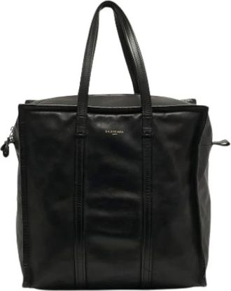 Balenciaga Pre-owned Tote Bags, female, Black, Size: ONE SIZE Pre-owned Leather Tote Bag