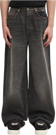 Rhude Jeans, Heren, Grijs, W33, Katoen, Wide Leg Traxedo