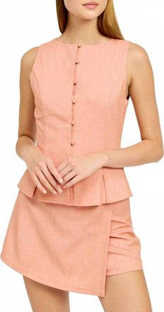 En Saison Amira Peplum Top In Orange