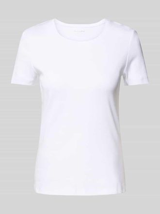 Christian Berg T-Shirt mit geripptem Rundhalsausschnitt in Weiss, Gr&ouml;&szlig;e XXL