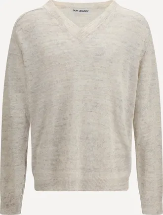 Our Legacy Maglione rue V-Neck soft cyclone linen Man 52