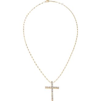 Lana Jewelry 14K Gold Diamond Cross Pendant in Yellow Gold at Nordstrom, Size 18