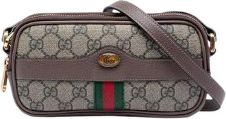Gucci Pre-owned Cross Body Bags, female, Multicolor, Size: ONE SIZE Pre-owned Vintage Canvas Crossbody Bag