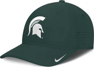 Nike Michigan State Sideline Practice Nike Mens Dri-FIT College Hat in Green | NC533EYMST-3XB