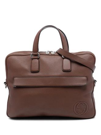 Gucci 2016-2025 Leather Soho Briefcase business bag - Brown