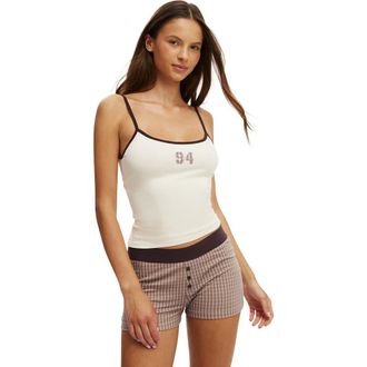 Cotton On Womens Dreamy Soft Longline Cami in Oatmilk 94 Chocolate Plum at Nordstrom, Size X-Large