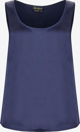 Luisa Spagnoli &Auml;rmelloses Top aus Seidensatin Logge