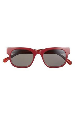 Eyebobs Numero Uno 49mm Rectangular Polarized Sunglasses in Wine /Blush Layer /Grey at Nordstrom