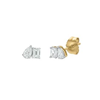 LuvMyJewelry Valessa 14K Gold Lab Grown Diamond Toi Et Moi Earrings - 0.4 Ct