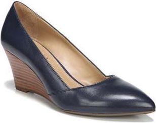 Franco Sarto Frankie Leather Wedge Pump in Midnight Blue at Nordstrom Rack, Size 8.5